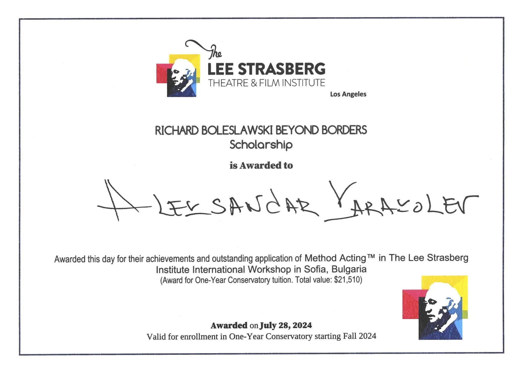Richard Boleslawski Beyond Borders Scholarship visual material.